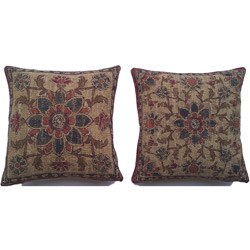 Belgium Woven Floral Decorative Pillows (Set of 2)