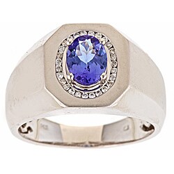 Dyach 14k Gold Men's Tanzanite and 1/6ct TDW Diamond Ring (G-H, I1-I2)