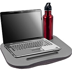 Laptop Buddy Grey Cushion Desk with Pen and Cup Holder