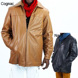 United Face Men's Classic Leather 3/4-length Jacket
