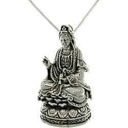 Peter Stone Collection Sterling Silver Kwan Yin Necklace