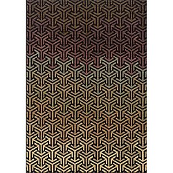 Messina Black/Tan Transitional Area Rug (3'10 x 5'5)