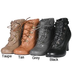 Story Women's Round Toe Laced Up Ankle Bootie