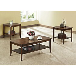 Walnut Solid Wood Top 3-piece Occassional Table Set