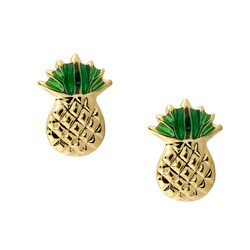 Gold over Silver Pineapple Earrings