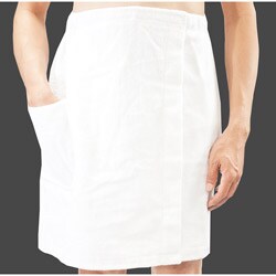 Leisureland Men's White Cotton Terry Wrap