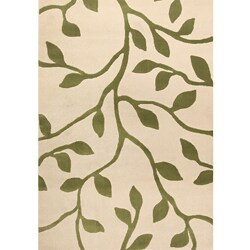Miramar Ivory/ Green Transitional Area Rug (3'10 x 5'5)