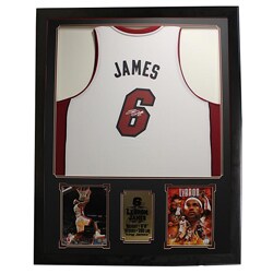LeBron James Autographed Jersey in Deluxe Frame (36 x 44)