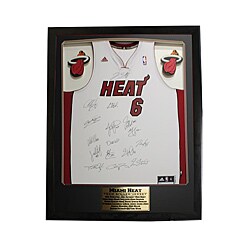 Miami Heat Team Autographed Jersey in a Deluxe Frame Shadow Box