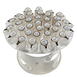 Antique Silver Pearl Ring (India)