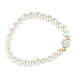 Junior Jewels Children's White Freshwater Pearl Bracelet (6 mm)