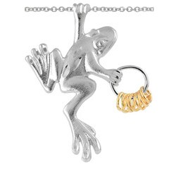 Wish Ring Sterling Silver Frog Necklace