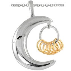 Wish Ring Sterling Silver Moon Necklace
