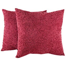 Pink Flowers Throw Pillows (Set of 2)