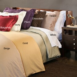Egyptian Cotton 600 Thread Count Solid Full / Queen-size Duvet Cover Set