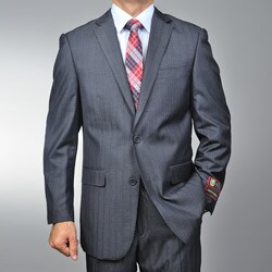 Giorgio Fiorelli Men's Grey Herringbone 2-button Suit