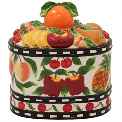 Casa Cortes Fruit Delight Collection Hand-painted Cookie Jar