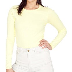 American Apparel Women's XL Baby Rib Long-sleeve Lemon Tee
