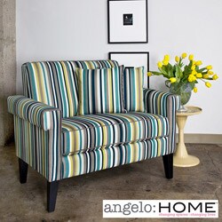 angelo:HOME Ennis Shoreline Stripe Blue Loveseat