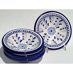 Le Souka Ceramique Azoura Design 5-inch Round Sauce Dishes (Set of 4)