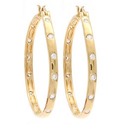 NEXTE Jewelry 14k Gold Overlay Cubic Zirconia Hoop Earrings
