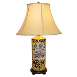 Royal Medallion Tubular Porcelain Table Lamp