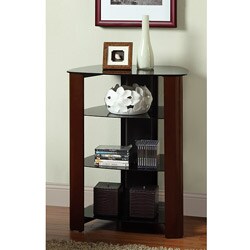 Audio Component 35-inch Tower with Espresso Wood Accents 