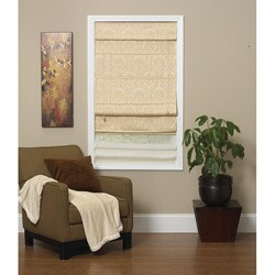 Antique Pearl Fabric Roman Shade (27 in. x 72 in.)