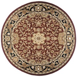 Hand-tufted Regal Burgundy Wool Rug (8' Round)