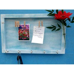Recycled Wood 5-hook Memo Board (Thailand)