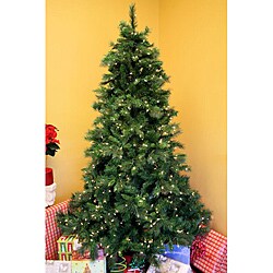 Olympia Spruce 7.5-foot Hinged Pre-Lit Artificial Christmas Tree