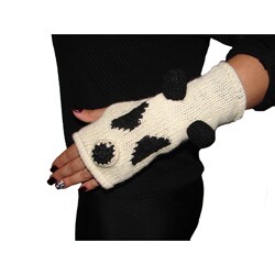 Hand-woven Wool Panda Arm Warmers (Nepal)