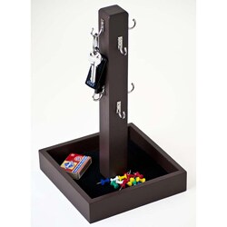 Brown Wood Key Tree with Felt Lined Tray