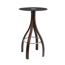 Champagne Bar Table Wenge Wood with Glass