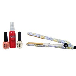 CHI Ceramic 1-inch White Rose Flat Iron Set