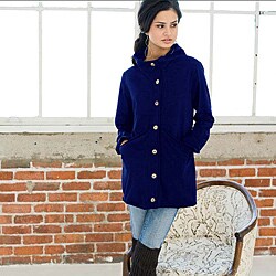 Navy Organic Cotton Weekender Cardigan (Peru)