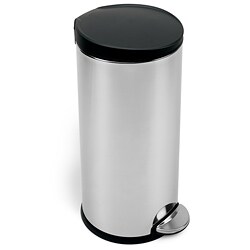 simplehuman Brushed Stainless Steel Round Step 8-gallon Trash Can