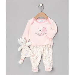 Vitamins Baby Girls Sweets Dreams Footed Pajama Set with Blanket Buddy