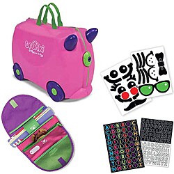 Melissa and Doug Carry-On Kids Luggage Trixie Pink/ Saddle Bag/ Sticker Set