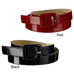 Steve Madden Women's Patent Leather Buckle Belt