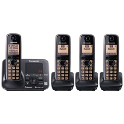 Panasonic KX-TG7624SK Cordless Phone Link-to-Cell Bluetooth Answering System with 4 Handsets (Refurbished)