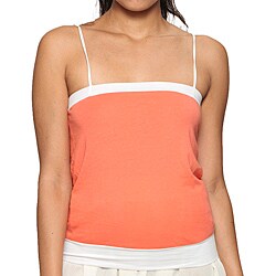 American Apparel Women's Coral/ White Tie Tube Top 