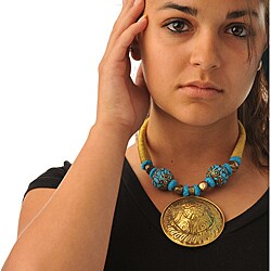 Goldtone Natural Stone Bead Necklace