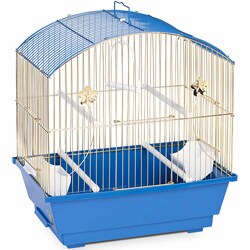 Prevue Pet Products Round Roof Parakeet Cage Brass & Blue 1404