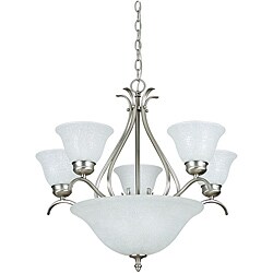 Bright 8-light Satin Nickel Bowl Chandelier