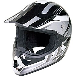 Fuel Helmets Black/ Silver Off Road Motorcycle Helmet