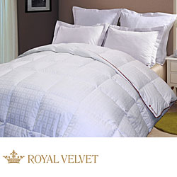 Royal Velvet 300 Thread Count Square Check Down Alternative Comforter