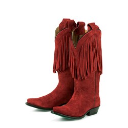 Lane Boots Women's Red 'Fringe' Cowboy Boots