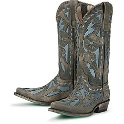Lane Boots Women's Blue/ Pale Blue 'Poison' Cowboy Boots