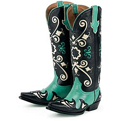 Lane Boots Women's Black 'Margaret' Cowboy Boots
